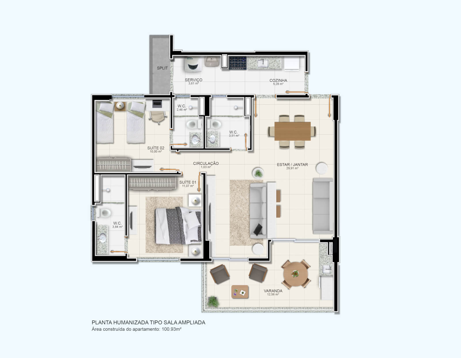 Planta 100m²