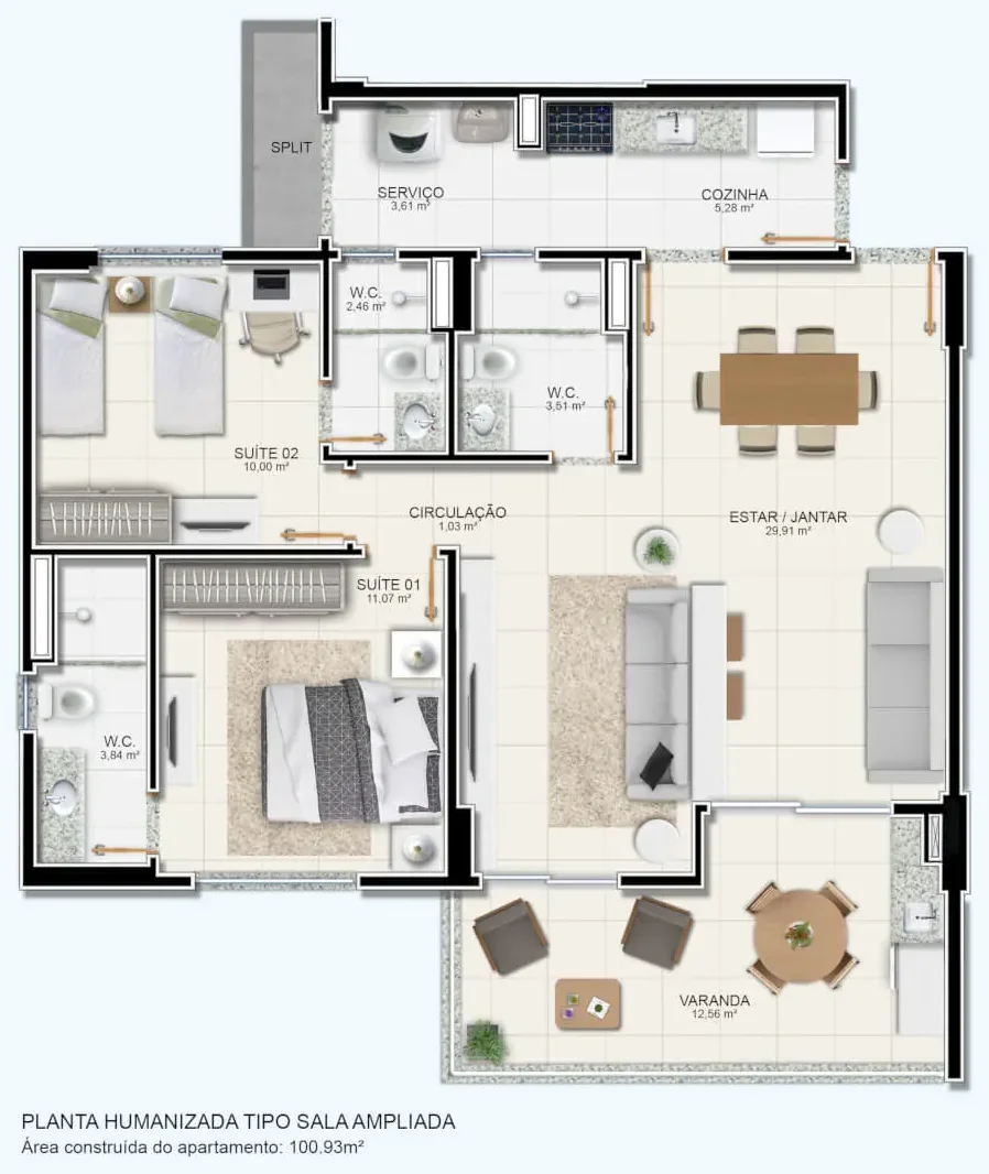 Planta 100m²